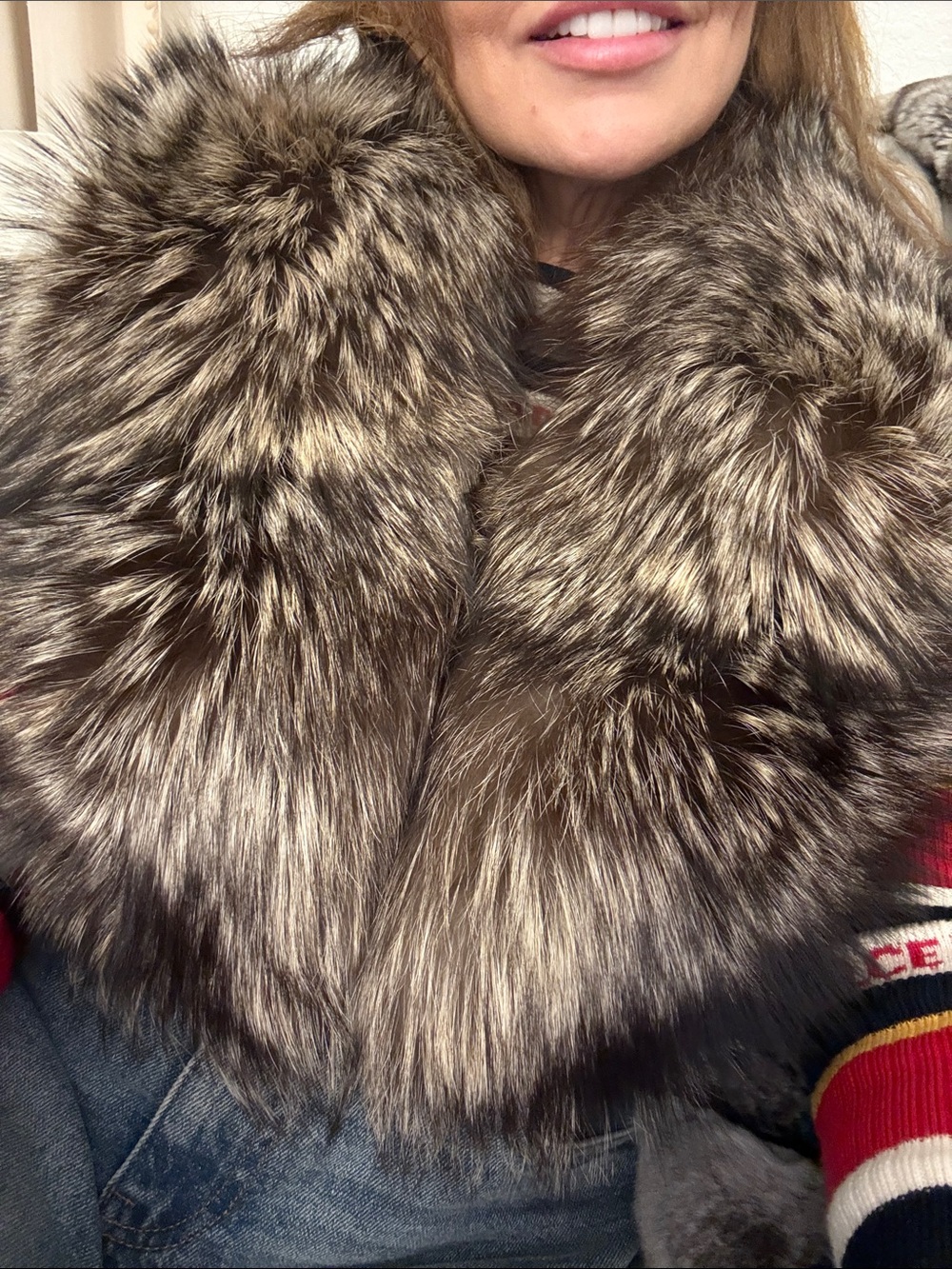 Saga fox fur thick pelts silver fox